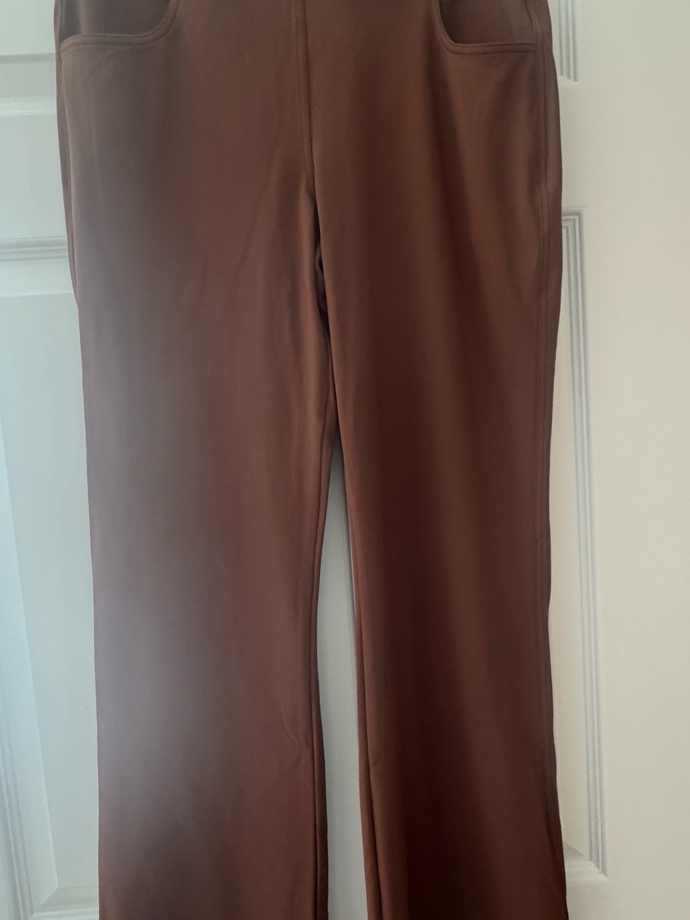 Wide-Leg Knit Pants in Chocolate Brown